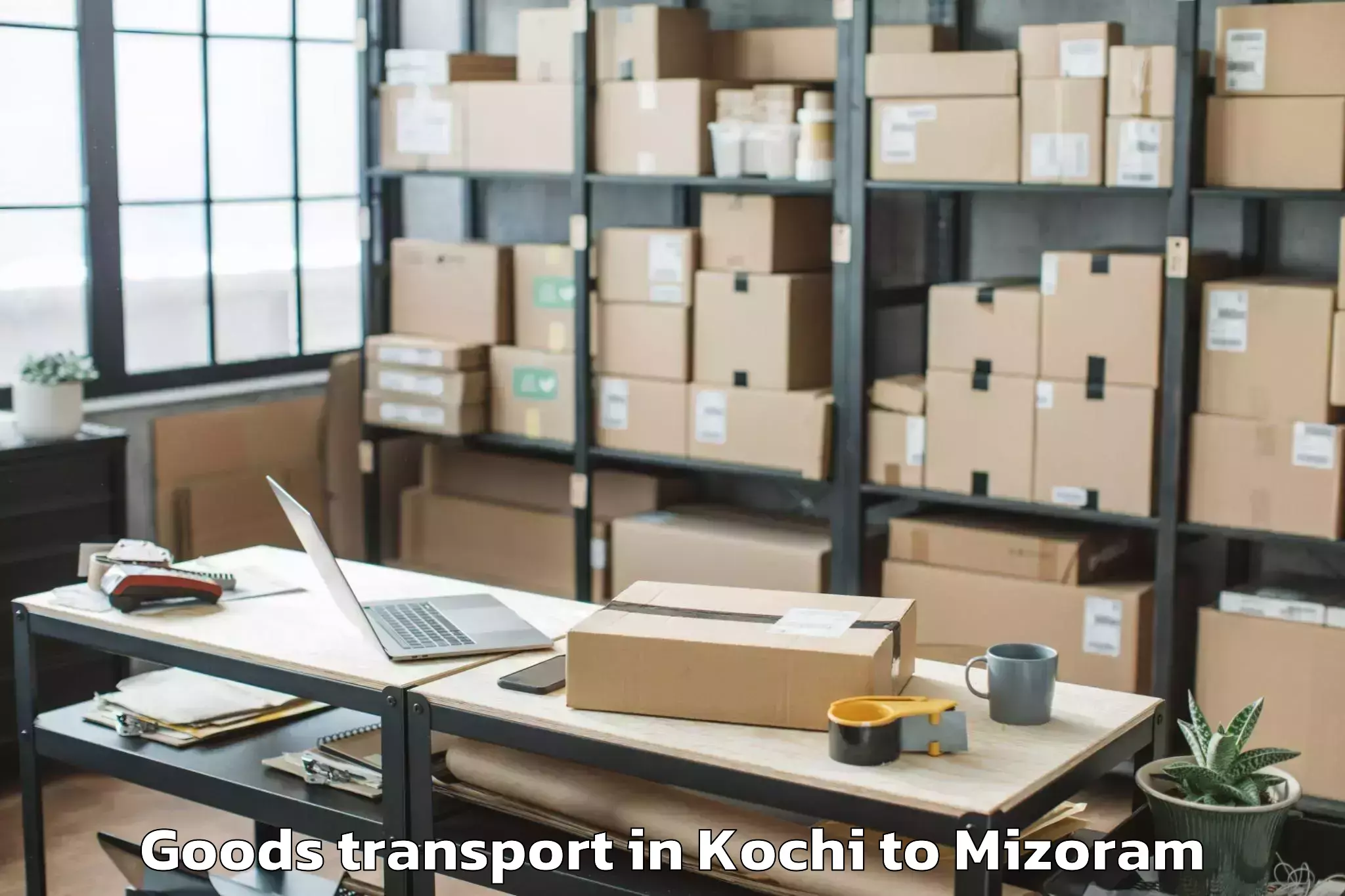 Book Kochi to Thenzawl Goods Transport Online